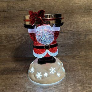 Bath and Body Works Christmas Santa Water Globe 3-Wick Light Up Candle Holder